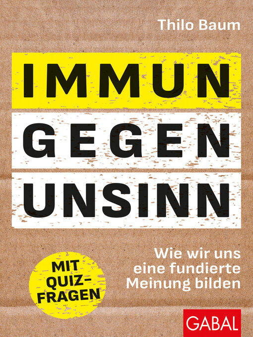 Title details for Immun gegen Unsinn by Thilo Baum - Wait list